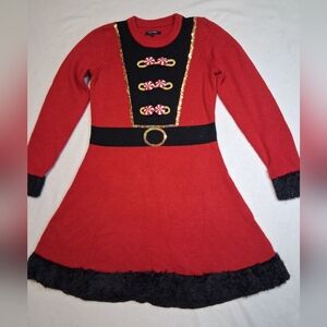 George Red and Black Knit Christmas Sweater Dress